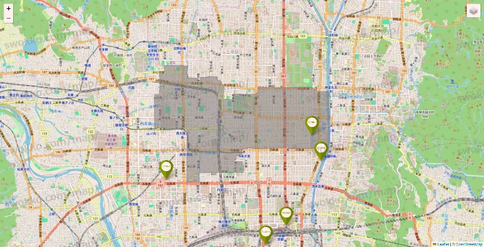 京都府の3COINSの店舗地図