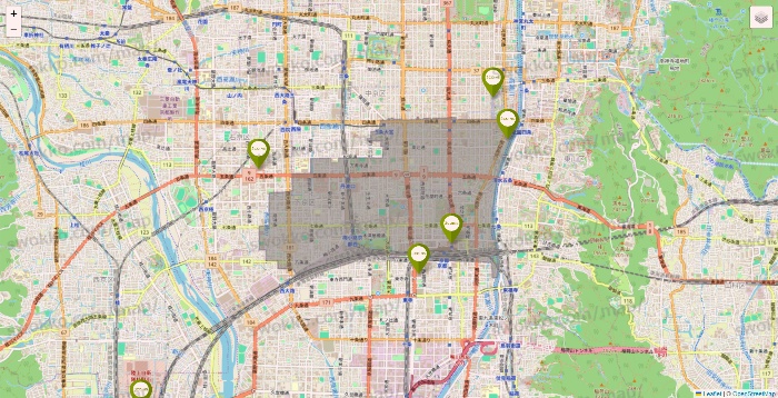 京都府の3COINSの店舗地図