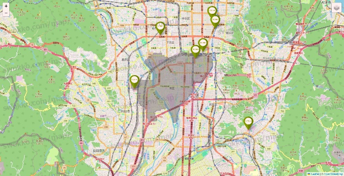 京都府の3COINSの店舗地図