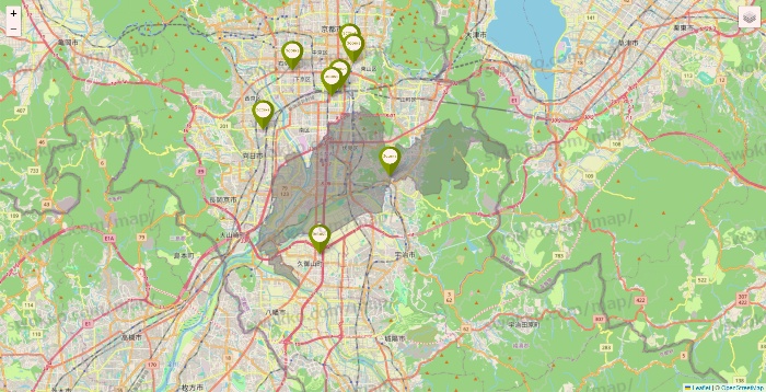 京都府の3COINSの店舗地図