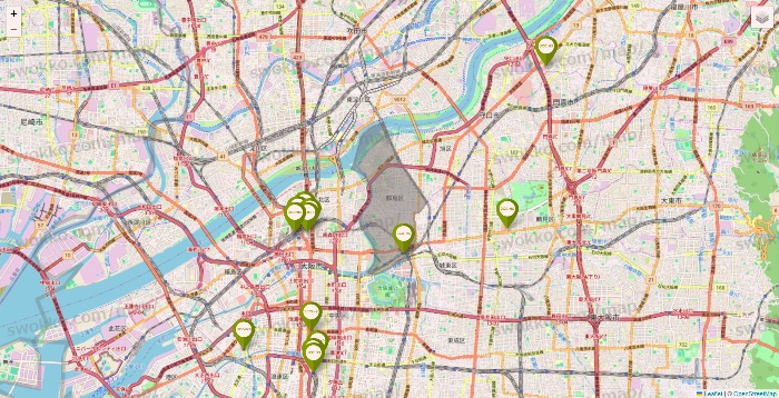 大阪府の3COINSの店舗地図