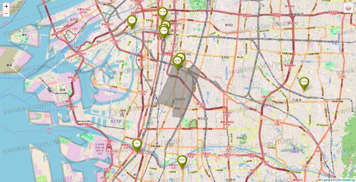 大阪府の3COINSの店舗地図
