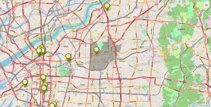 大阪府の3COINSの店舗地図