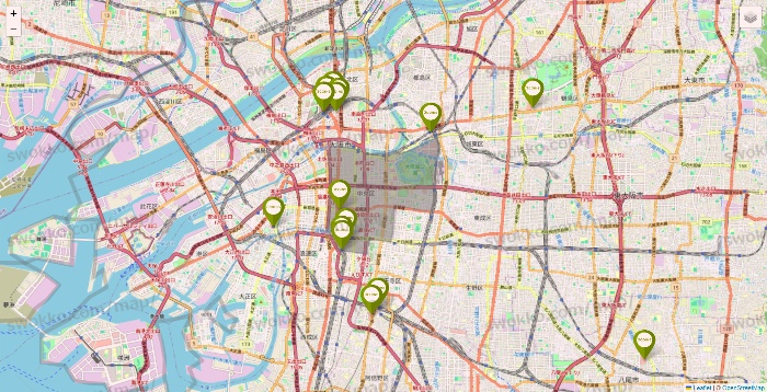 大阪府の3COINSの店舗地図