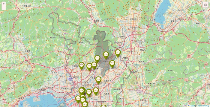 大阪府の3COINSの店舗地図