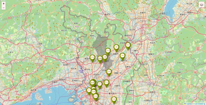 大阪府の3COINSの店舗地図