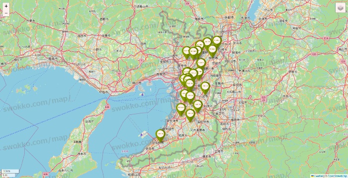 大阪府の3COINSの店舗地図