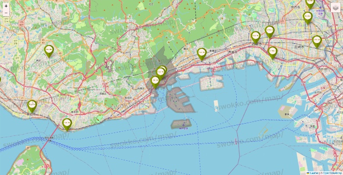 兵庫県の3COINSの店舗地図