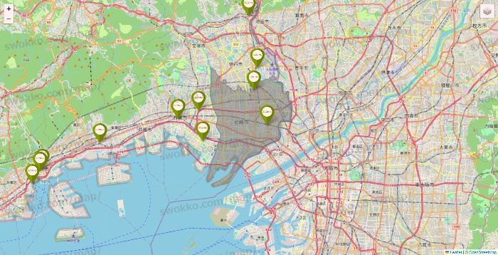 兵庫県の3COINSの店舗地図