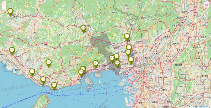 兵庫県の3COINSの店舗地図