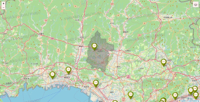 兵庫県の3COINSの店舗地図
