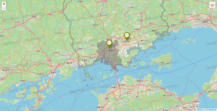 岡山県の3COINSの店舗地図