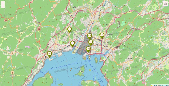 広島県の3COINSの店舗地図