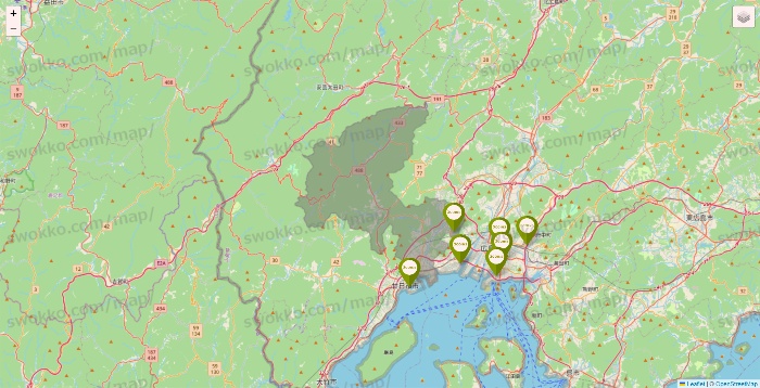 広島県の3COINSの店舗地図