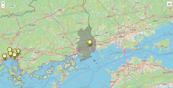 広島県の3COINSの店舗地図