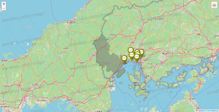 広島県の3COINSの店舗地図