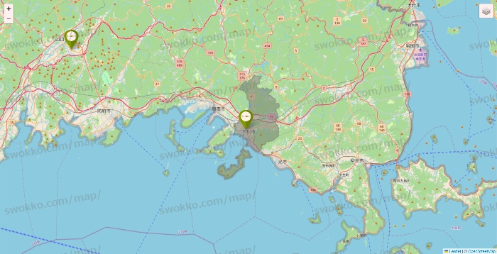 山口県の3COINSの店舗地図