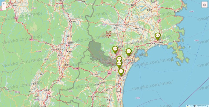 宮城県の3COINSの店舗地図