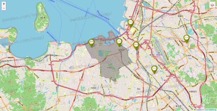 福岡県の3COINSの店舗地図