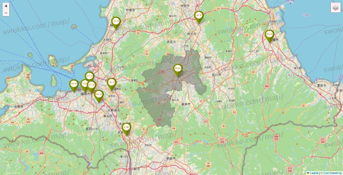 福岡県の3COINSの店舗地図