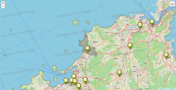 福岡県の3COINSの店舗地図