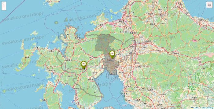 佐賀県の3COINSの店舗地図