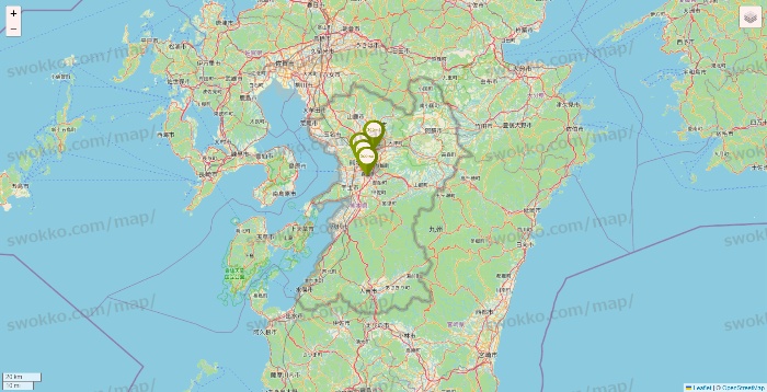熊本県の3COINSの店舗地図