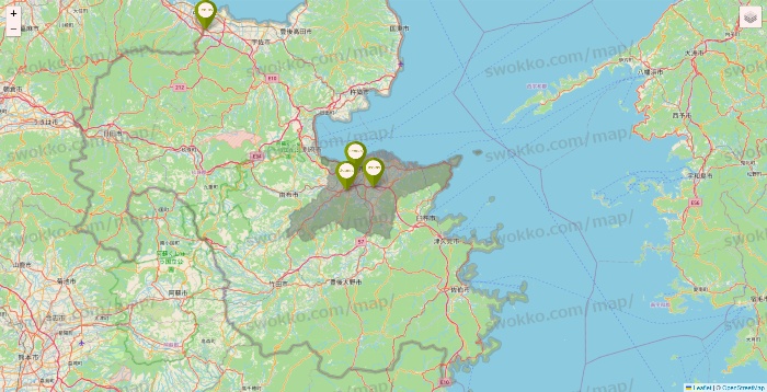 大分県の3COINSの店舗地図