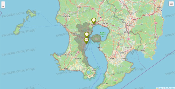 鹿児島県の3COINSの店舗地図
