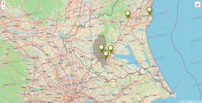 茨城県の3COINSの店舗地図
