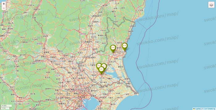 茨城県の3COINSの店舗地図