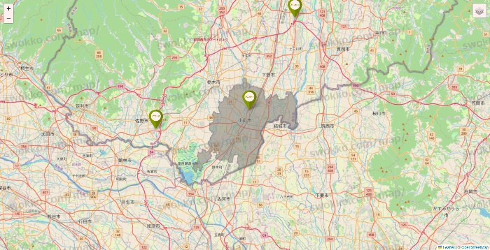 栃木県の3COINSの店舗地図