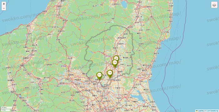 栃木県の3COINSの店舗地図