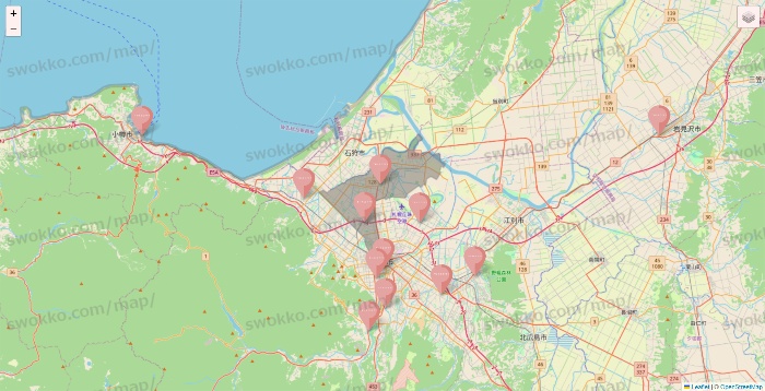 北海道のTHREEPPY・CouCouの店舗地図