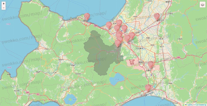 北海道のTHREEPPY・CouCouの店舗地図