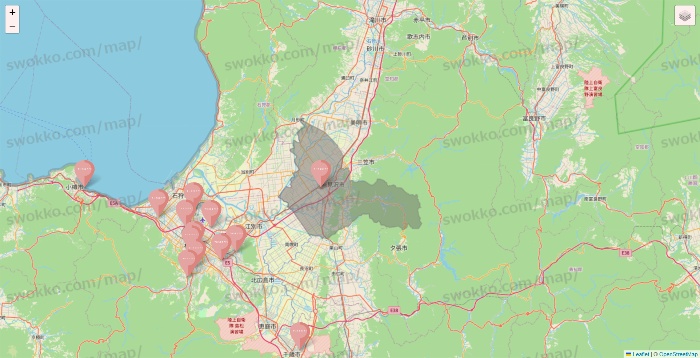 北海道のTHREEPPY・CouCouの店舗地図
