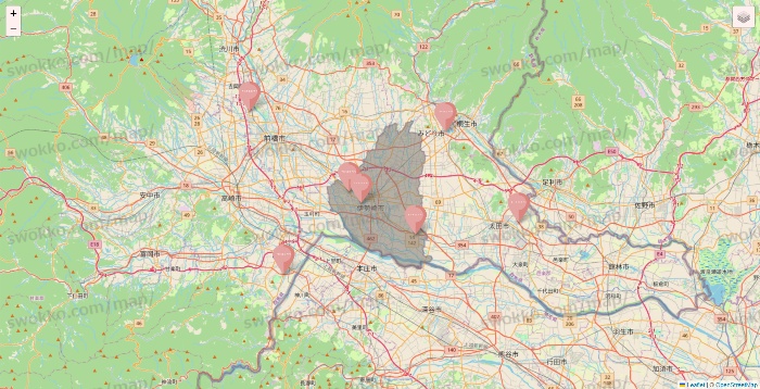 群馬県のTHREEPPY・CouCouの店舗地図