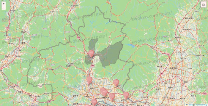 群馬県のTHREEPPY・CouCouの店舗地図