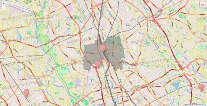 埼玉県のTHREEPPY・CouCouの店舗地図