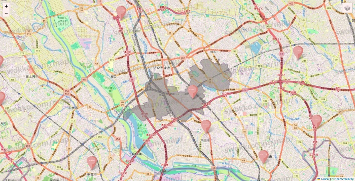 埼玉県のTHREEPPY・CouCouの店舗地図