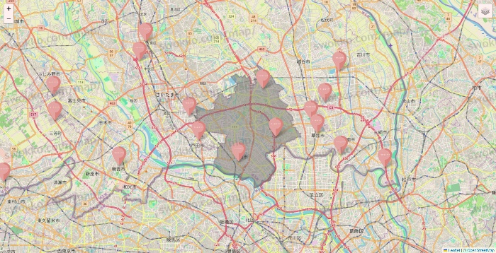 埼玉県のTHREEPPY・CouCouの店舗地図