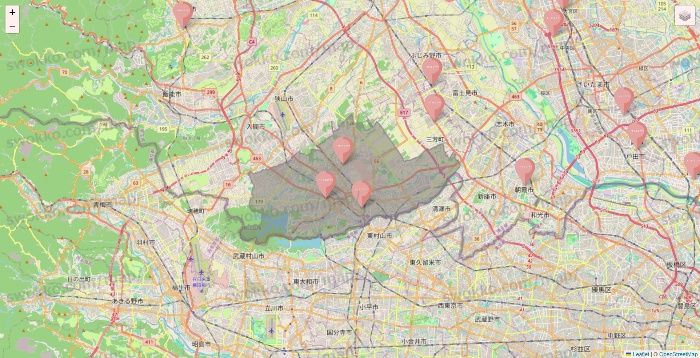 埼玉県のTHREEPPY・CouCouの店舗地図