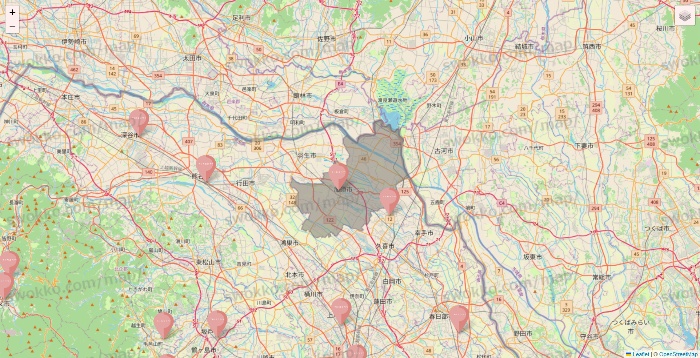 埼玉県のTHREEPPY・CouCouの店舗地図