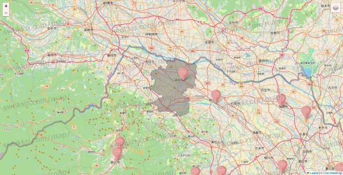 埼玉県のTHREEPPY・CouCouの店舗地図