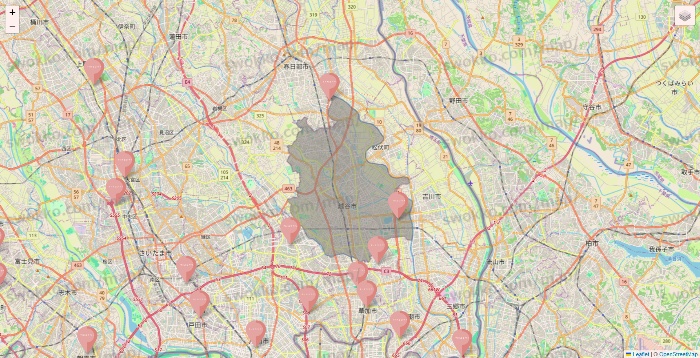 埼玉県のTHREEPPY・CouCouの店舗地図