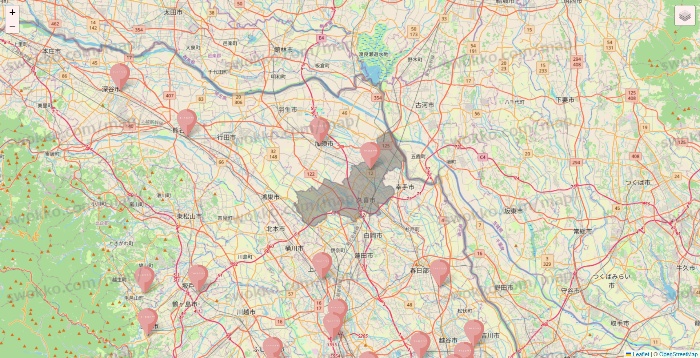 埼玉県のTHREEPPY・CouCouの店舗地図
