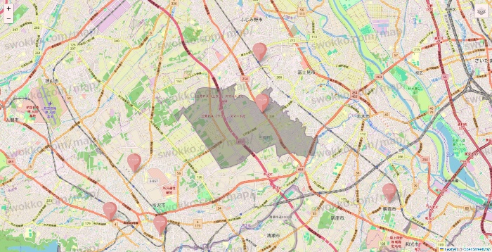 埼玉県のTHREEPPY・CouCouの店舗地図