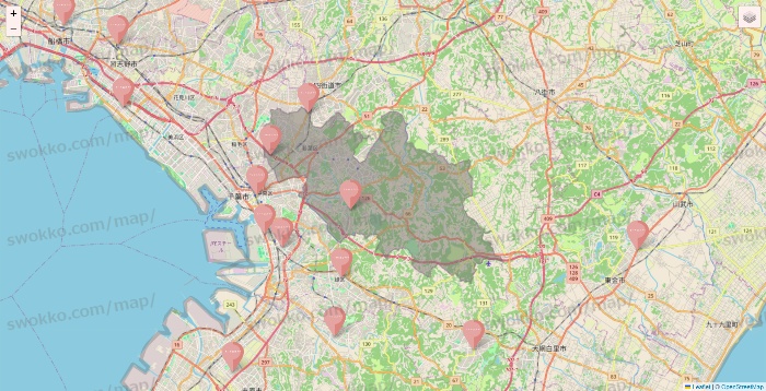 千葉県のTHREEPPY・CouCouの店舗地図