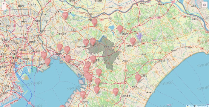 千葉県のTHREEPPY・CouCouの店舗地図