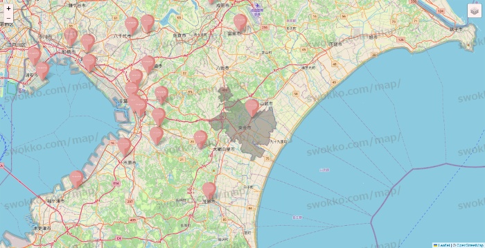 千葉県のTHREEPPY・CouCouの店舗地図